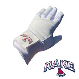 Snow White Cabretta Leather Batting Gloves by RAKE - UNISEX - Reinforced with Cabretta Leather, Grip and Feel - Size: Extra Large