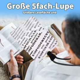 5x Reading Magnifying Glass Adjustable Large Magnifying Glass with Flexible Gooseneck for Reading Small Print and for Visually Impaired Seniors