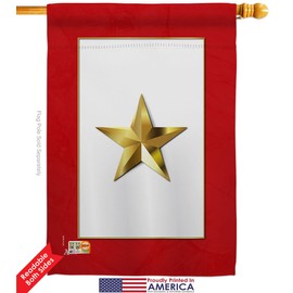 Gold Star Garden House Flags Kit Armed Forces Military Service All Branches Support Honor United State American Veteran Small Decorative Gift Yard Banner Double-Sided Made In USA 28 X 40