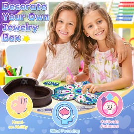 Gifts for Girls 6 7 8 9 10 Years: Craft Set Children 5-12 Years Birthday Gifts, Diamond Painting Jewellery Box Craft Girls, Creative DIY Diamond Art Craft Set Birthday Toy