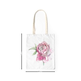 Bonamaison Printed Shopping Bag Reusable Foldable Fabric Bag with Two Long Handles Size: 48 x 55 cm