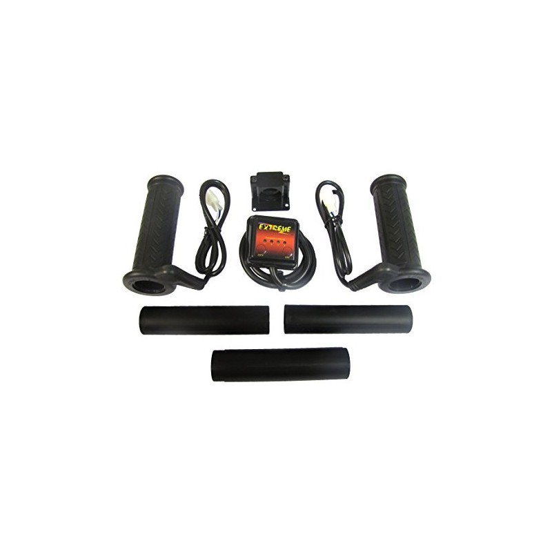 Motorcycle heated grips, black, bar end type to fit 7/8"