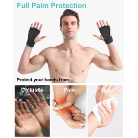 SUJAYU Workout Gloves for Men Workout Gloves Women, Wrist Wraps Wrist Straps for Weightlifting, Versa Grips Lifting Wrist Wraps Weight Lifting Gloves Gym Gloves for Men & Women (M, Red)