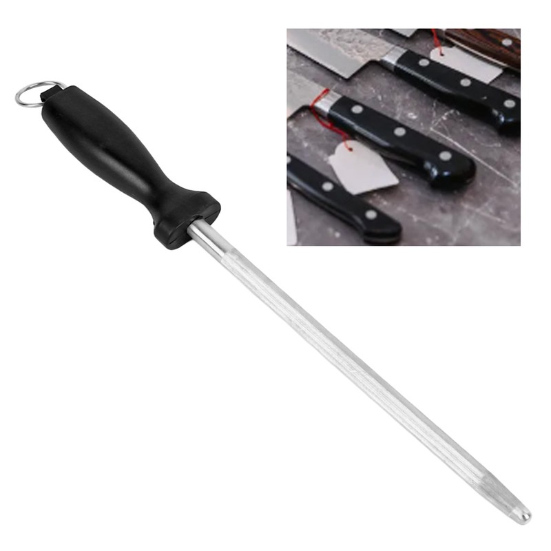 Knife Sharpening Steel Fine Groove Sharpener Rod Round 8in for