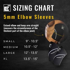 Element 26 Elbow Sleeve Weightlifting - 1 Pair (5mm) Neoprene Elbow Sleeve for Support & Compression - Elbow Brace for Powerifting, Body Building, Bench & Functional Fitness - Men & Women