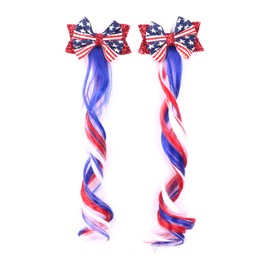 Independence Day Hair Clips Bow American Flag Bowknot 4th of July Hair Bow Pin JHN73 (2 Pcs-B4)