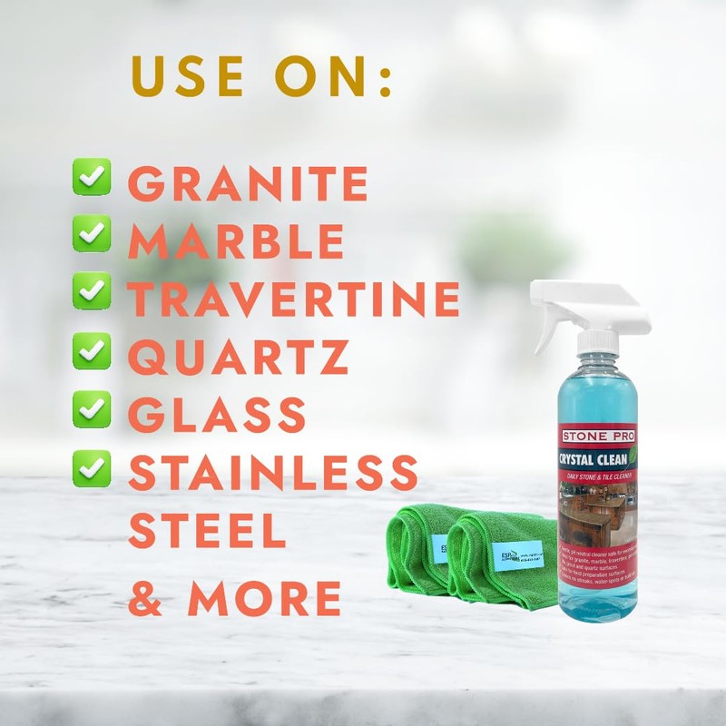 Granite Sealer KIT Ultimate Pro Sealer, Crystal Clean, Finishing Touch