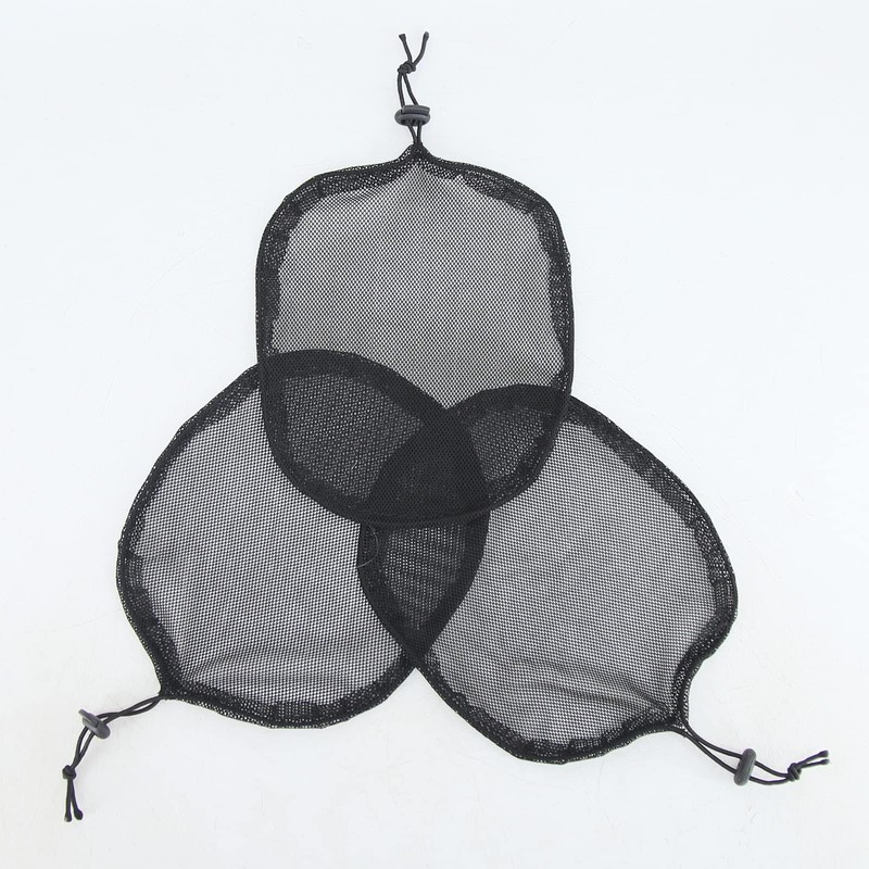 BTWTRY 3Pcs Black Ponytail Net Base Cap with Elastic Drawstring