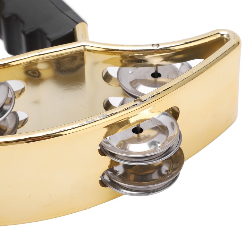 Double Row Hand Tambourine Metal Tambourine with Plating Bells Percussion