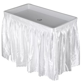 SEGAWE 3.4ft Folding Ice Cooler Table with Drain Hose Party Ice Table w/5L Bucket White