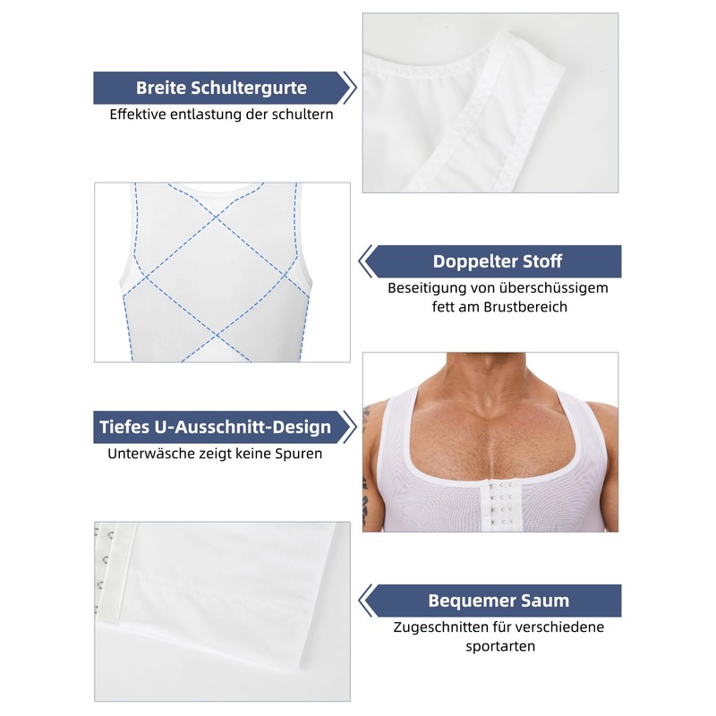 MISS MOLY Shapewear Men's Chest Binder Men's Sleeveless Binder Trans
