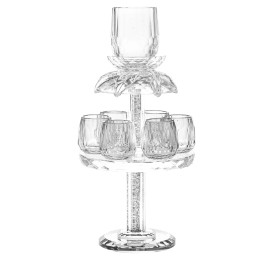 Crystal Wine Fountain Crushed Clear Stones Six small Cups + One Large Cup