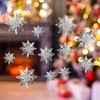 Winter Snowflake Hanging Decorations - 3D Large Silver Snowflakes Paper