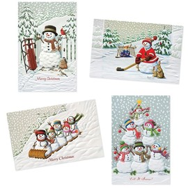Pumpernickel Press Deluxe Christmas Card Assortment – Snow Day Play, 20 Count