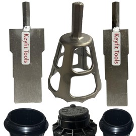 Keyfit Tools Head Honcho 3 Piece Set Drill Powered Sprinkler Head Installation Removal Repair Replacement Tools Fits All Brands Rotor Spray 304 Solid Stainless No More Wrist Twisting ~Labor Saver