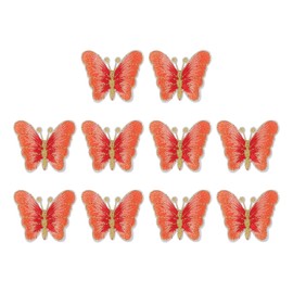 PATIKIL 10 Pcs Butterfly Iron on Patches, Embroidered Sew on Applique Repair Patch for Backpacks Clothing Shoes Hats DIY, Orange