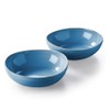 Keltum Smokey Blue Glazed Stoneware Serving Bowls, Set of 2,