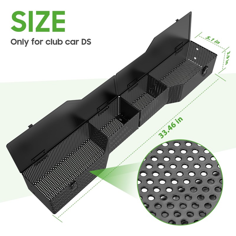 10L0L Golf Cart Front Inner Storage Utility Basket with Cover