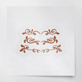 Decal Stickers of Floral Elements (Nut Brown) (Set of 2) Luxury Weatherproof Decal Stickers for Laptop Desktop Smartphone Car Dirt Bike Wall Room Mason Jar Bathtub Door - BICVER1c32082NB0124