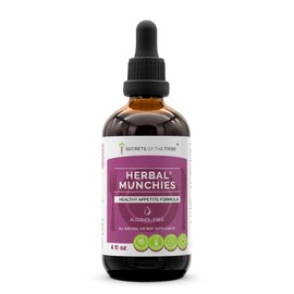 Secrets of the Tribe Herbal Munchies Alcohol-Free Extract, Tincture, Glycerite Watercress, Cayenne, Gentian, Blessed Thistle, Centaury, Bitter Melon. Healthy Appetite Formula (4 fl oz)