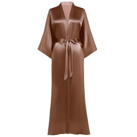 PRODESIGN Satin Kimono Robe Women Long Silky Kimono Bathrobe Sleepwear Wedding Bridesmaid Robe