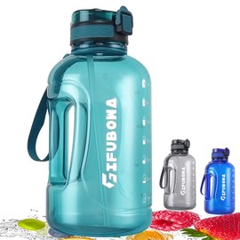 GIFUBOWA Big Water Bottle 2L with Handle BPA Free Large Capacity Goal Drinking Jug for Office Sports Hiking