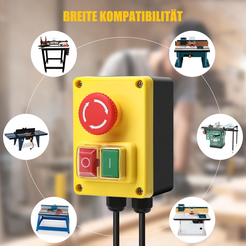 220 V Single-Phase On/Off Switch, briidea Safety Switch with Large