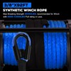 Synthetic Winch Rope Kit, 3/8" x 92ft 26500LBS Blue Winch