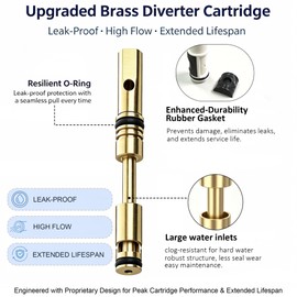 1225 Single Shower Handle Faucet Replacement Cartridge, Brass Stem compatiple with moen 1225, Shower Cartridge Replacement Kit Bathroom Faucet, Showers, Valve