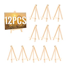 12 Pack Easel for Painting, 9 Inches Easel, Tabletop Painting Canvas Tall Wood Display Easels Set of 12, Art Craft Painting Easel Stand for Artist Adults Students