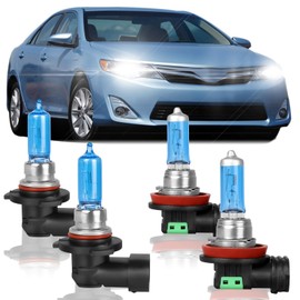 XRDHJI Fit for Toyota Camry 2007-2017 High Performance Halogen Headlight Bulbs,9005 High Beam + H11 Low Beam Headlamp Replacement Bulbs Kit, Plug and Play,Pack of 4 (Toyota Camry 2007-2017)