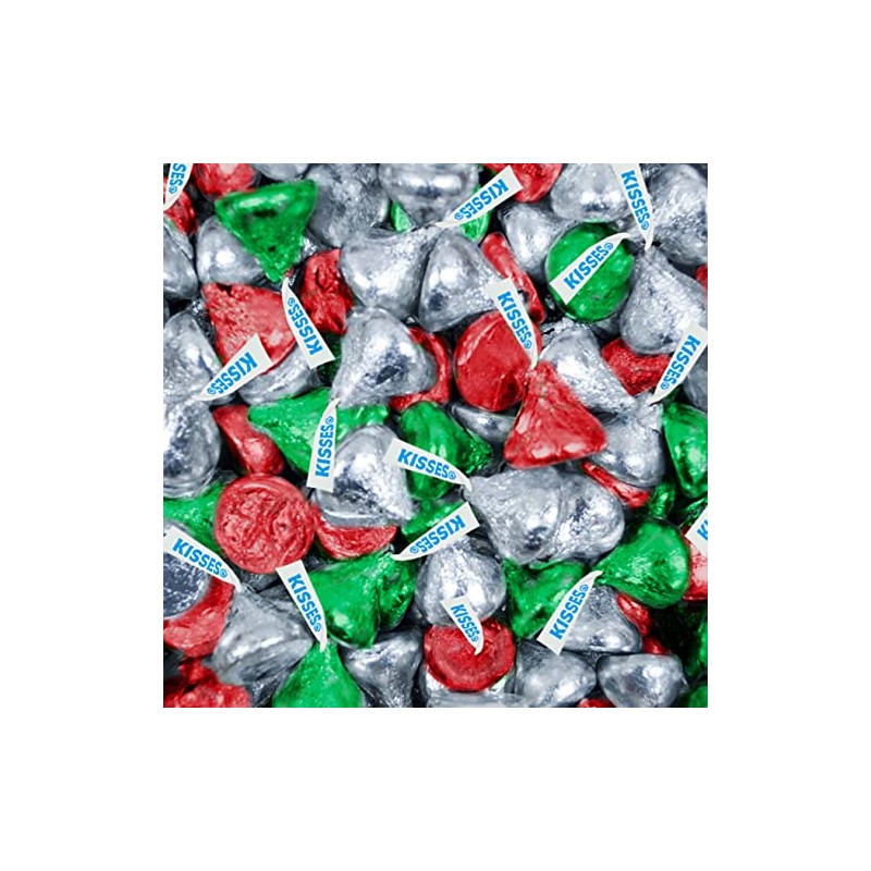 Hershey Kisses - Bulk - Red, Green and Silver -