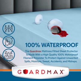 Guardmax Short Queen Waterproof Mattress Protector - Ultra Soft and Hypoallergenic Mattress Protector - Protects Mattress from Dirt, Dust Mites, Stains, and Spills - Stretcheable Fitted Sheet Only.