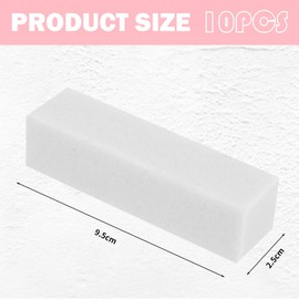 Pack of 10 Polishing Blocks for Nails, Polishing Blocks, White Buffer Sanding Blocks, Nail File, Nail File, for Manicure, Pedicure and Nail Modeling, Nail Studios (White)