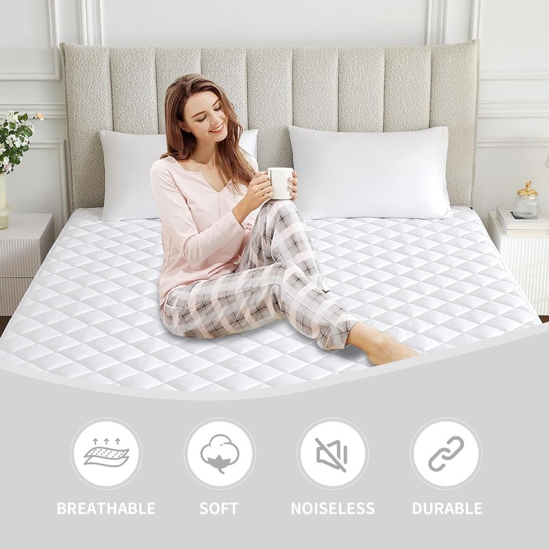 Extra Deep 200 Thread Count Egyptian Cotton Quilted Mattress Protector