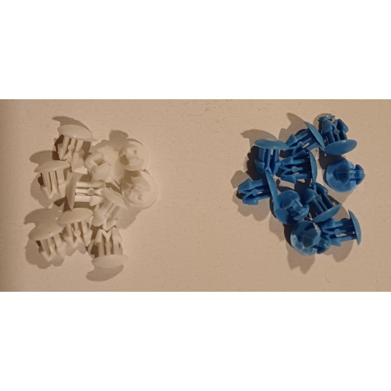 Kit 20 Pezzi Bottoni Fissaggio Targa Portatarga in Plastica per
