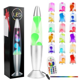 AONESY Liquid Motion Lamps 17 Colors Changing Lamp with Remote, 13.5 Inch Small Relax Night Light for Kids Adults, Pink, Blue, Green, Red, Purple Glitter Mood Lighting for Home Decor, Bedroom, Office