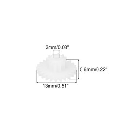 QUARKZMAN Pack of 30 Plastic Gears 24 Teeth Plastic Double Gears Model 24122BA Reduction Gear for RC Car Model DIY Robot White Module 0.5