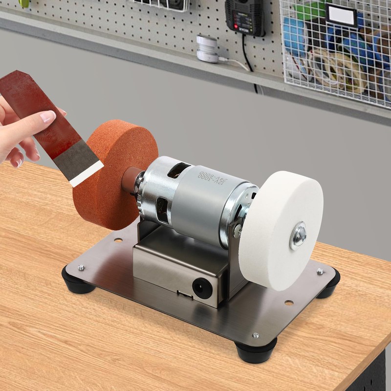 Small Grinder, 96W Electric Benchtop Sander with 2 Grinding Wheels