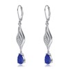 OLIVIASO Sapphire Earrings for Women, 925 Sterling Silver Dangle Drop