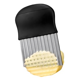 French Fry Slicer - Large Crinkle Cutter - Potato Knife Cutter, Fruit Vegetable Wavy Chopper - Stainless Steel Blade Cutting Knife Tool