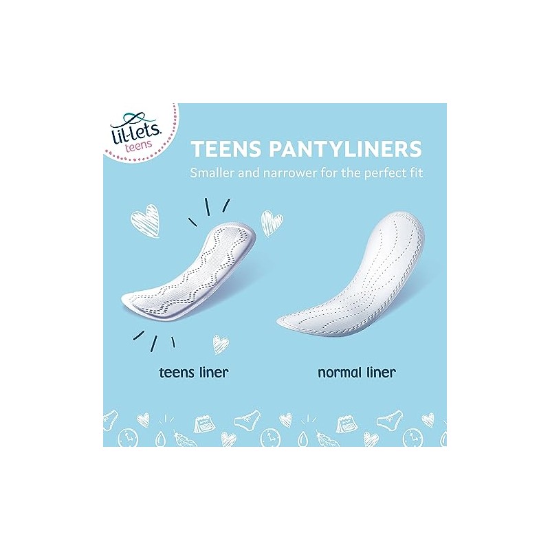 Lil-Lets Teens Liners | 64 forros | 4 paquetes de