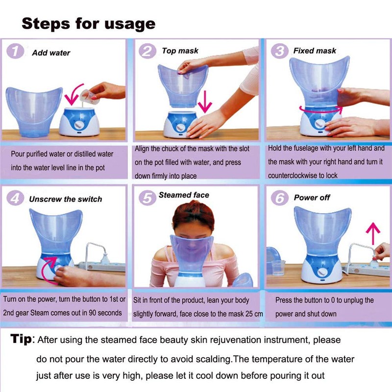 Facial Steamer Professional Steam Inhaler Facial Sauna Spa for Face