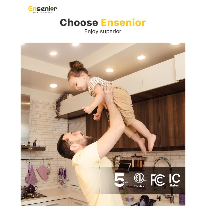 Ensenior Ensenior 6 Pack 6 Inch LED Recessed Light, Dimmable,