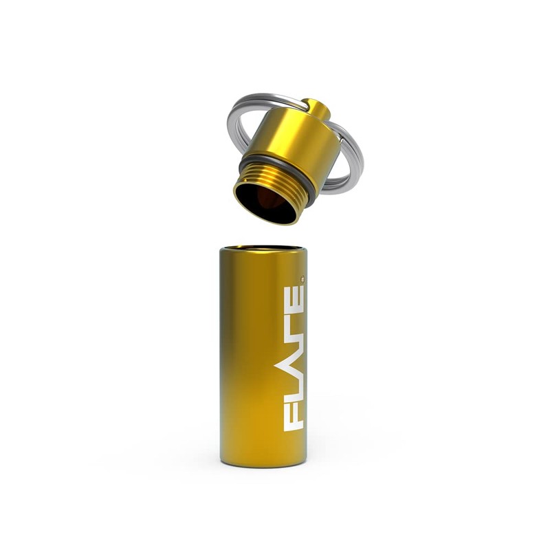 Flare Audio Capsule Yellow - Durable Lightweight Aluminium Waterproof Keyring