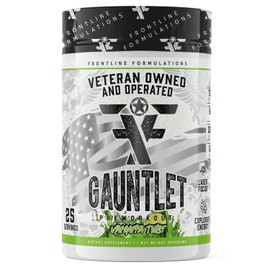 FRONTLINE FORMULATIONS Gauntlet Pre-Workout Powder, Explosive Workouts, Laser Focus, Mid Stim, Amazing Flavor, Veteran Owned and Operated (25 Servings, Margarita Twist)