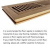 Homewell Hickory Wood Floor Register, Flush Mount Floor Vent Cover,