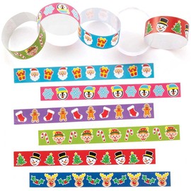 Baker Ross FC261 Christmas Paper Chains - Pack of 240, Paper Crafts for Kids, Make Your Own Decorations to Display, Ideal Festive Arts and Crafts Project,Blue,Green,Pink,Purple,Red