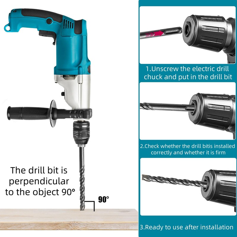 Cididu 17 Pcs Rotary Hammer Drill Bits for Concrete, Carbide-Tipped