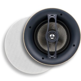Micca Reference Series R-8C 2-Way in Ceiling in Wall Speaker, 8 Inch Woofer, 1-Inch Pivoting Aluminum Dome Tweeter, Tone Controls, 9.5-Inch Cutout Diameter, Each, White